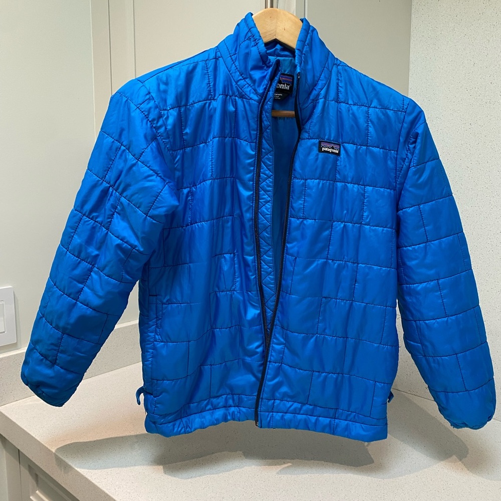 Blue Patagonia jacket for kids